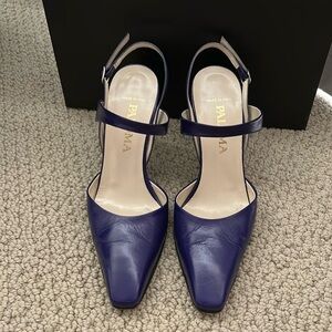 Paloma purple leather sling backs